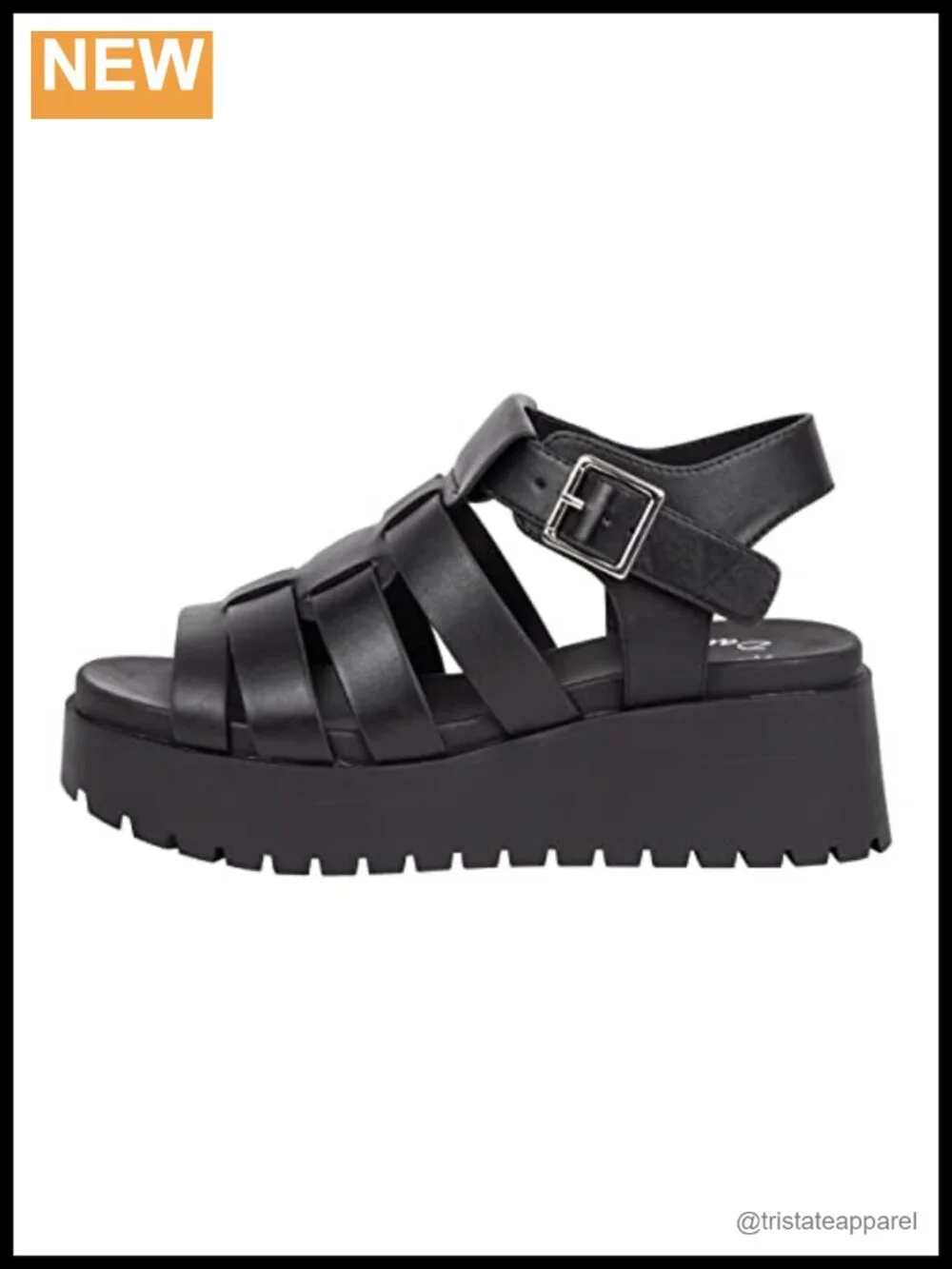 Women's Fisherman Platform Sandal PU Ankle Strap Gladiator